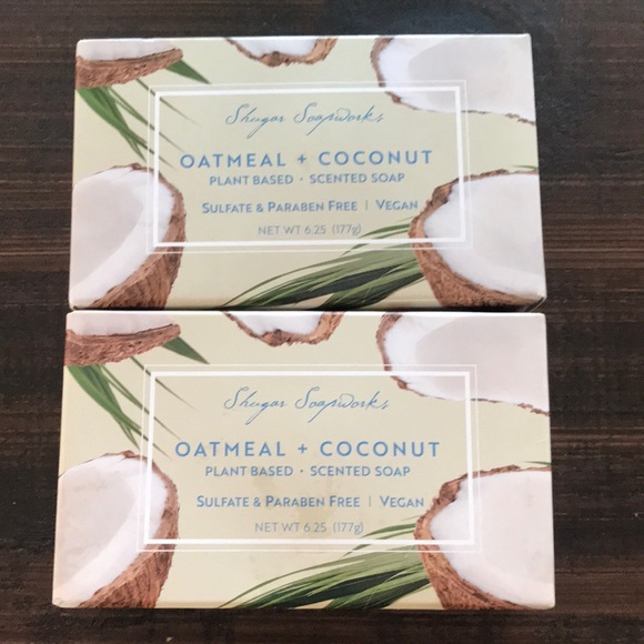Shugar Soapworks Other - Shugar Soapworks Oatmeal + Coconut Vegan/Plant Based Soap Made In USA Set Of 2